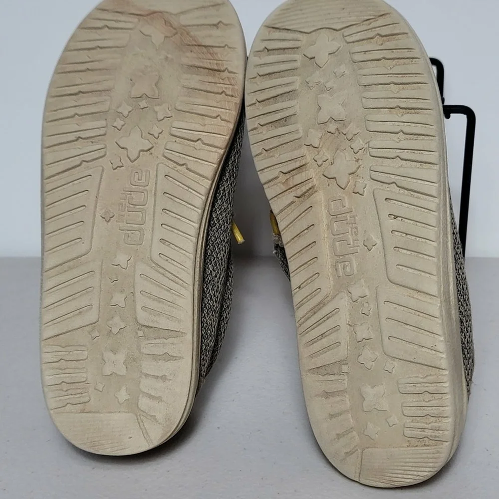Youth Boys Hey Dude Wally Slip On Loafers Gray Yellow Youth Size US KID 13
